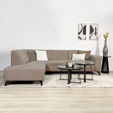Canapé d'angle manon avec chaise longue gauche chenille taupe