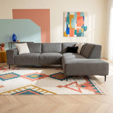 Canapé d'angle taupe en chenille tissée Ravi – droit 