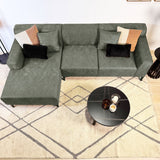 Canapé d'angle Davidson Vert Clair - Tissu en Microfibre 