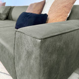 Canapé d'angle Davidson Vert Clair - Tissu en Microfibre 