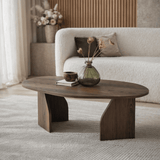Table Basse Bio Support Mélamine Noyer Japandi - 105x65 cm