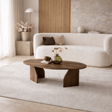 Table Basse Bio Support Mélamine Noyer Japandi - 105x65 cm