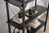 Boekenkasten - Industriële boekenkast zwart melamine Ely - Zwart Frame - 180x90 cm - Dimehouse
