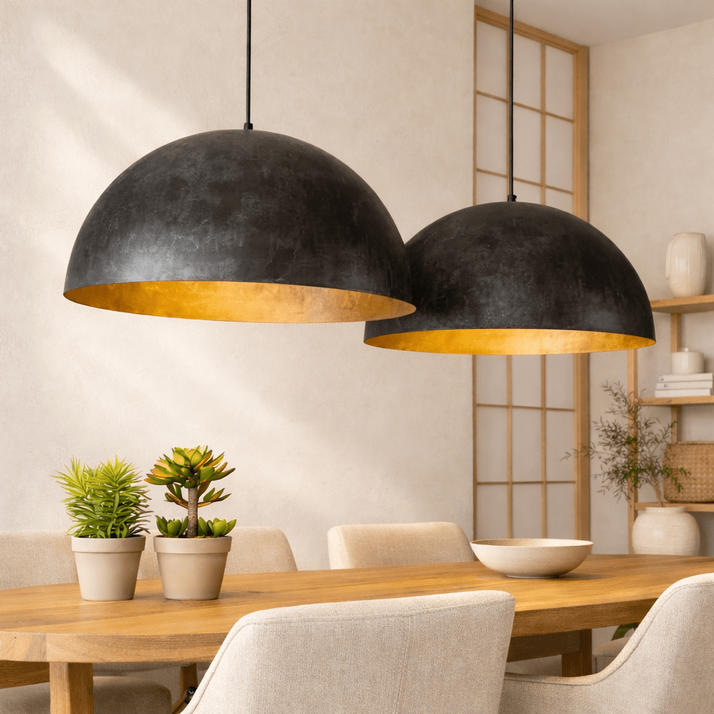 Lampe suspendue industrielle Dacia 2-Light Anthracite Round 2xø60 cm
