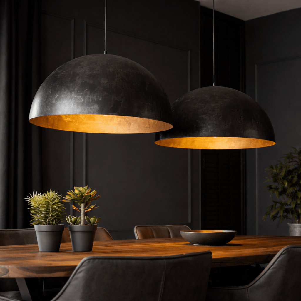 Lampe suspendue industrielle Dacia 2-Light Anthracite Round 2xø60 cm