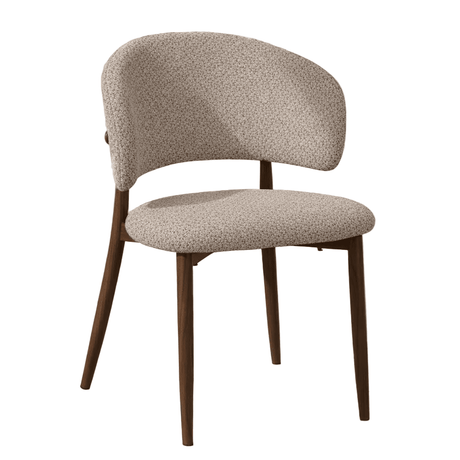 Chaise de salle à manger Japandi Yura beige - structure aspect noyer