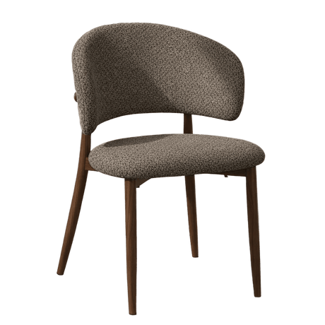 Chaise de salle à manger Japandi Yura beige - structure aspect noyer
