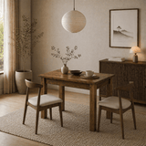 Petite table à manger noyer mélaminé – 110 cm – avec espace de rangement – Kara