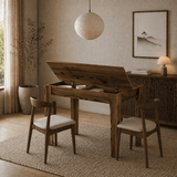 Petite table à manger noyer mélaminé – 110 cm – avec espace de rangement – Kara
