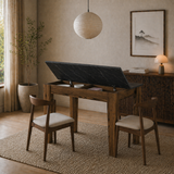 Petite table à manger noyer avec mélamine noire – 110 cm – avec espace de rangement – Kara
