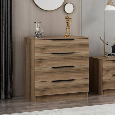 Commode Kala Plus Noyer Mélamine 73x77x42 cm