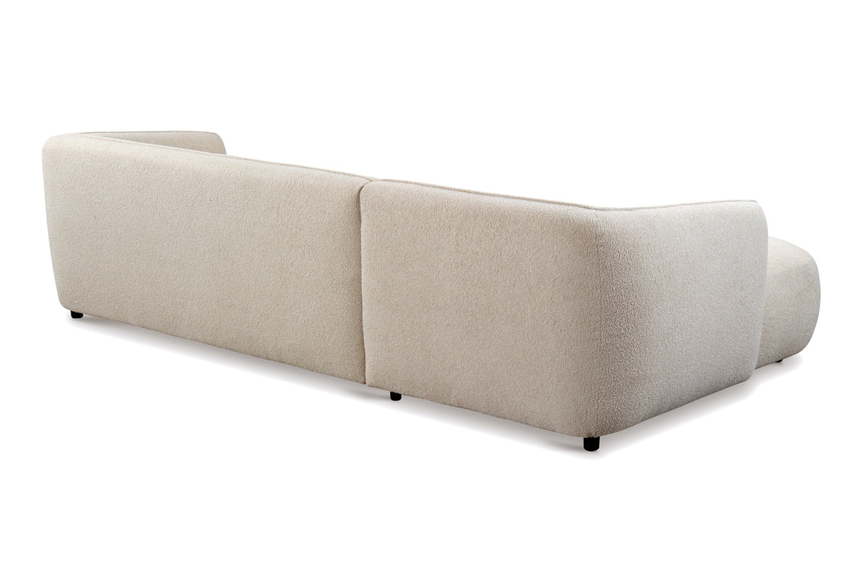 Canapé d'angle Sophie Links Bouclé Beige - 2,5 places + Méridienne