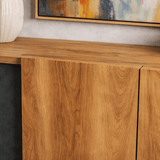 Buffet moderne en mélamine aspect anthracite-noyer Diana 180 cm
