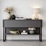 Dressoirs - Modern Dressoir Antraciet Luxe 120x80x30 - Zwart Frame - Eén Vak - Dimehouse