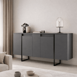 Buffet Moderne Anthracite Luxe 160x80x35 - Cadre Noir 