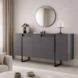 Buffet Moderne Anthracite Luxe 160x80x35 - Cadre Noir 