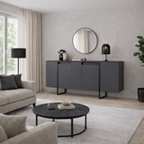 Buffet Moderne Anthracite Luxe 160x80x35 - Cadre Noir 