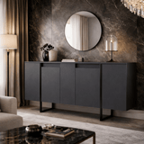 Buffet Moderne Anthracite Luxe 160x80x35 - Cadre Noir 
