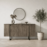 Commode moderne en noyer de luxe 160 x 80 x 35 cm - Cadre noir