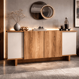 Dressoirs - Modern Dressoir Zand - Walnootlook Melamine Diana 180 cm - Dimehouse