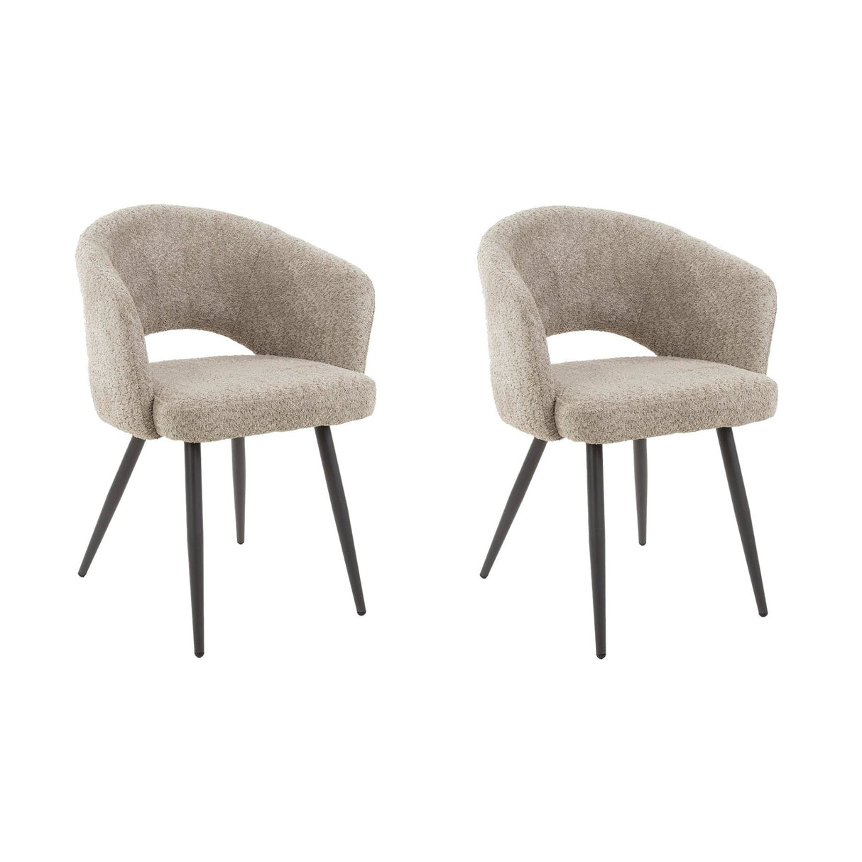 Ensemble de 2 chaises de salle à manger Cargo Bouclé Sable 