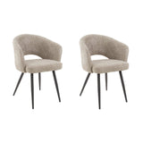Ensemble de 2 chaises de salle à manger Cargo Bouclé Sable 