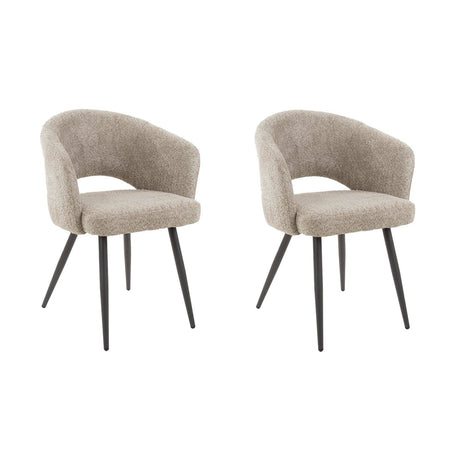 Ensemble de 2 chaises de salle à manger Cargo Bouclé Sable 
