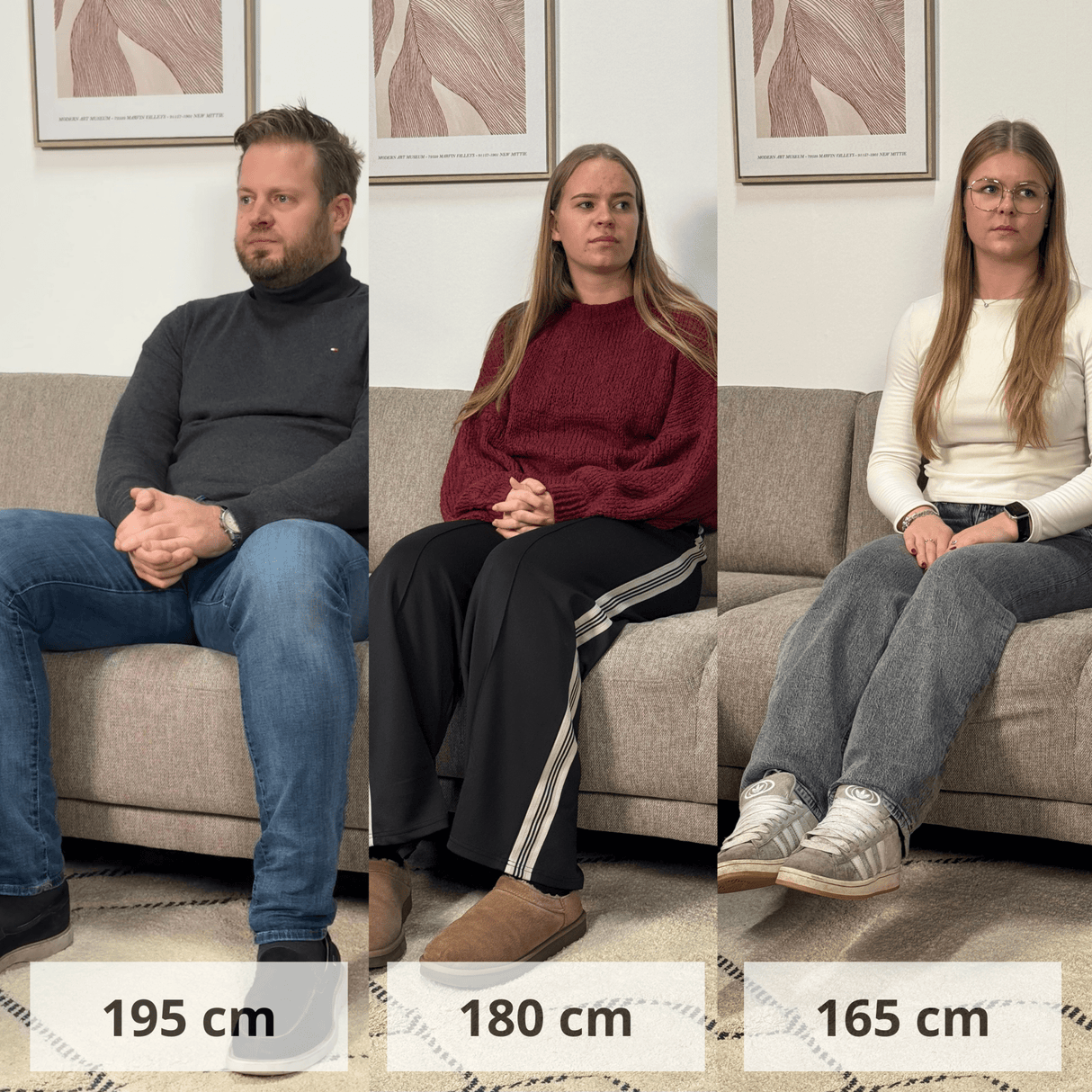 Canapé d'angle moderne 3 places à droite en taupe en tissu Aniko avec lounge 240x197x78 cm 