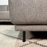 Canapé d'angle moderne U-Bank à droite, taupe, tissu, Aniko 310x197x78 cm 