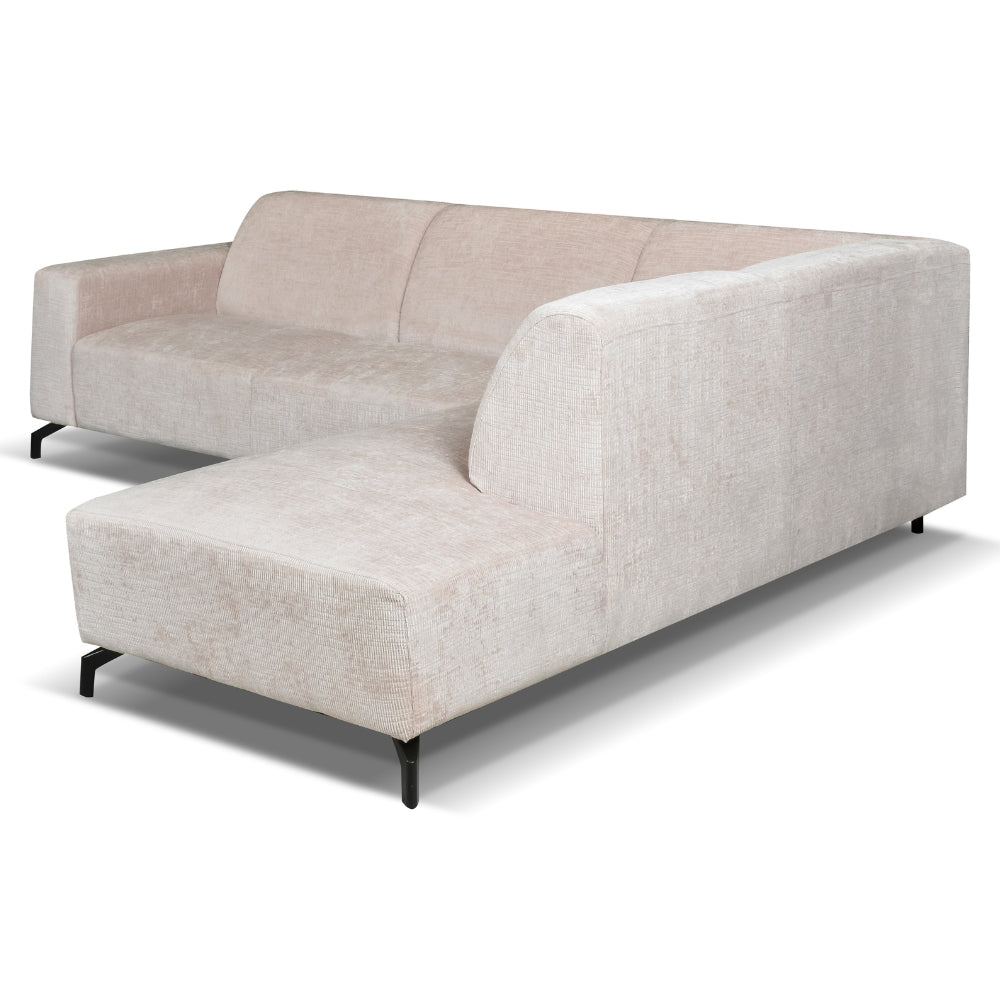 Canapé d'angle manon avec chaise longue gauche chenille beige