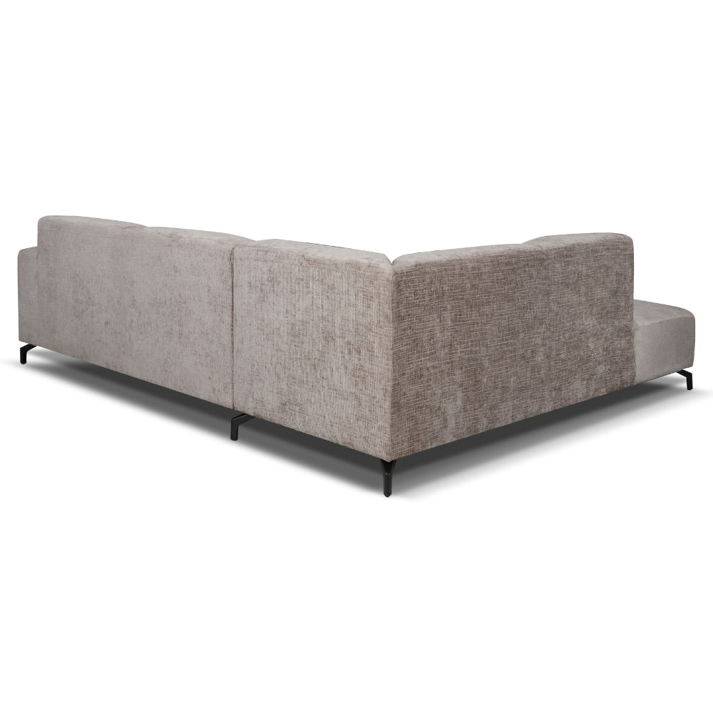 Canapé d'angle manon avec chaise longue gauche chenille taupe