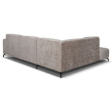 Canapé d'angle manon avec chaise longue gauche chenille taupe