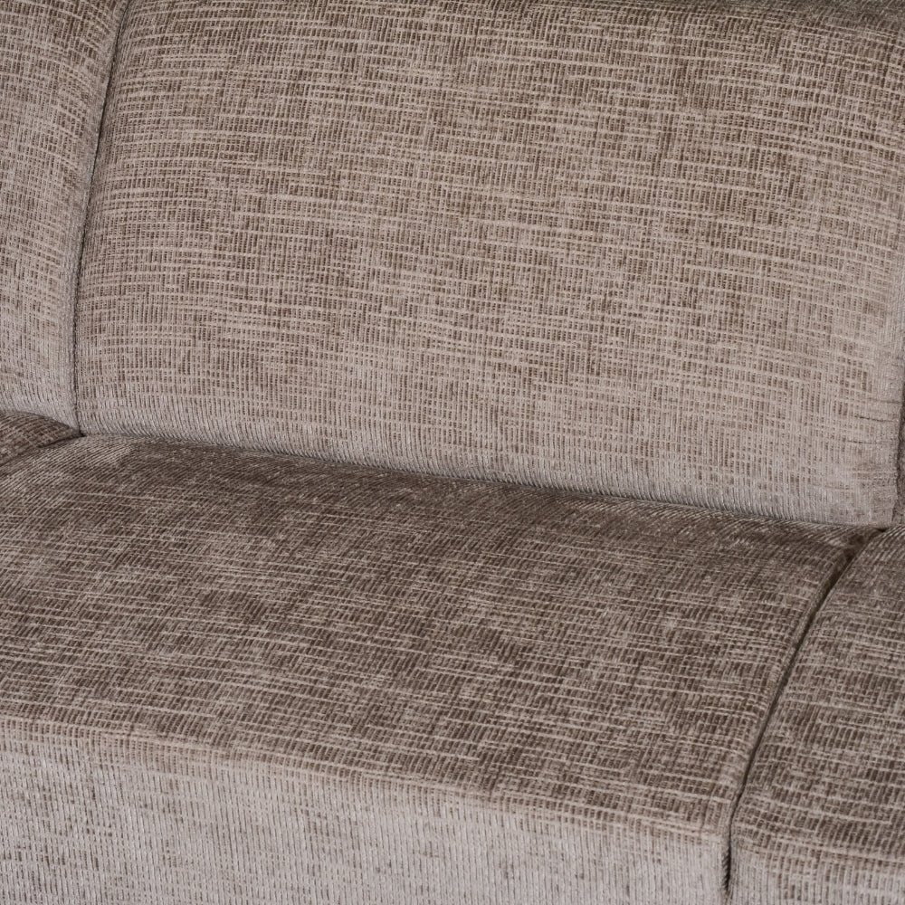 Canapé d'angle manon avec chaise longue sur la droite chenille taupe