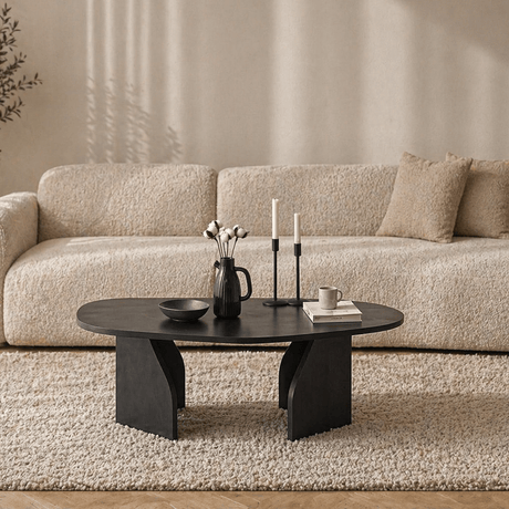 Table Basse Bio Mélamine Noire - 105x65 cm - Support