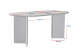 Table à manger ovale plateau travertin - mélamine noyer - 180x89,5x75 cm - Sota