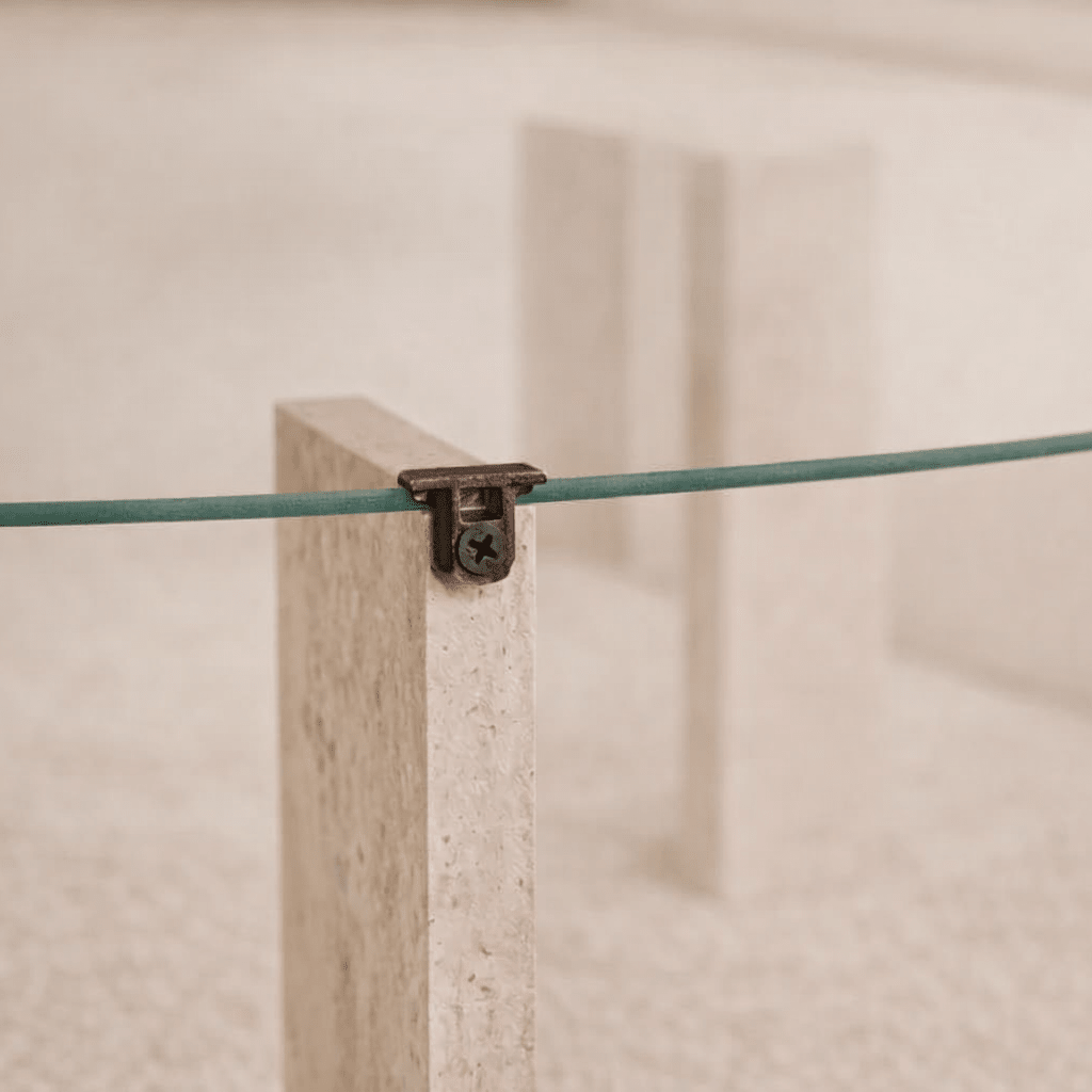 Table basse Cairo Rond Ø75 cm en travertin - Verre 75x75x40 cm 