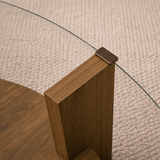 Table basse ronde Cairo 75 cm en noyer - Verre 75x75x40 cm 