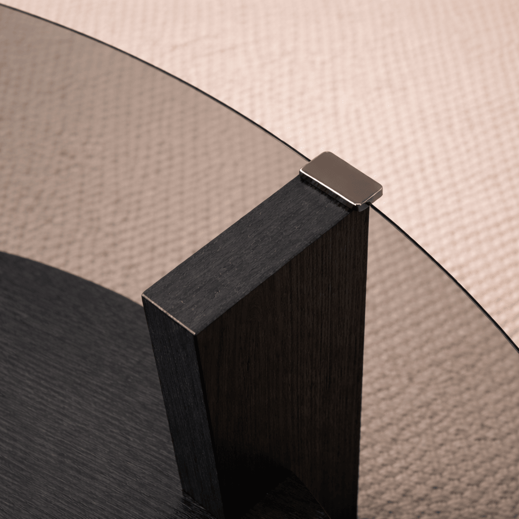 Table basse Cairo ronde Ø75 cm noir - Verre fumé 75x75 cm 