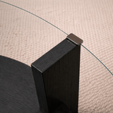 Table basse ronde Cairo Ø75 cm en bois noir - Verre fumé 75x75 cm 