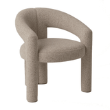 Chaise de salle à manger couleur sable Bouclé Maro - Tissu complet 
