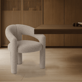 Chaise de salle à manger couleur sable Bouclé Maro - Tissu complet 