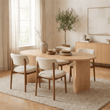 Ovale eettafel Eiken melamine - Japandi -  200x89,5x75 cm - Sota