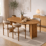 Ovale eettafel Grenen melamine - Japandi -  200x89,5x75 cm - Sota