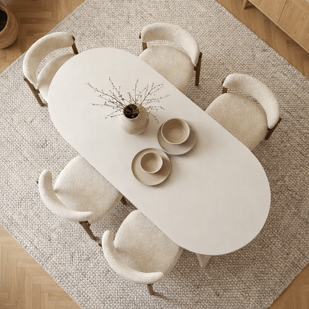 Sablin Table à manger en bois blanc 180x89,5x75 cm Bois Blanc Mélamine 
