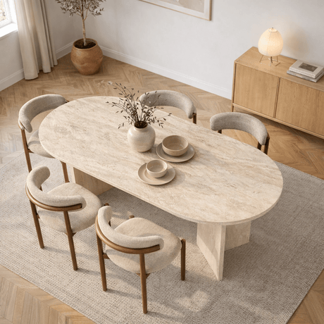 Sablin Table en mélamine Travertin 180x89,5x75 cm 