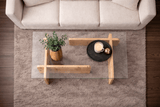 Table basse en mélamine de pin atlantique verre opale 105x65x30 cm 