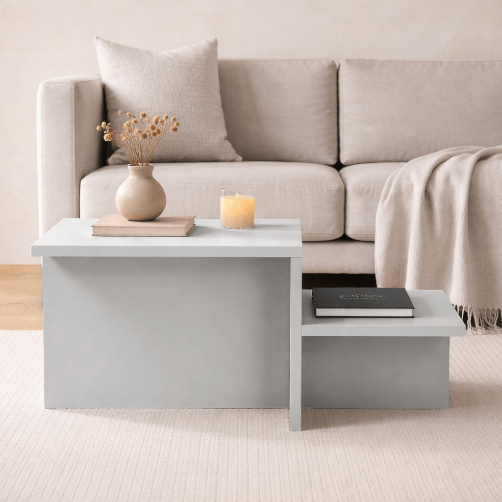 Table basse Grise Mélamine Eterna 