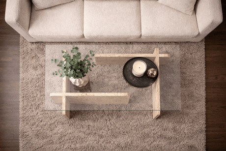 Table basse en verre effet marbre Opal 105x65 cm 