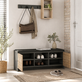 Armoire à chaussures Zulla anthracite chêne mélamine 110x43x37 cm