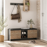 Armoire à chaussures Zulla anthracite chêne mélamine 110x43x37 cm